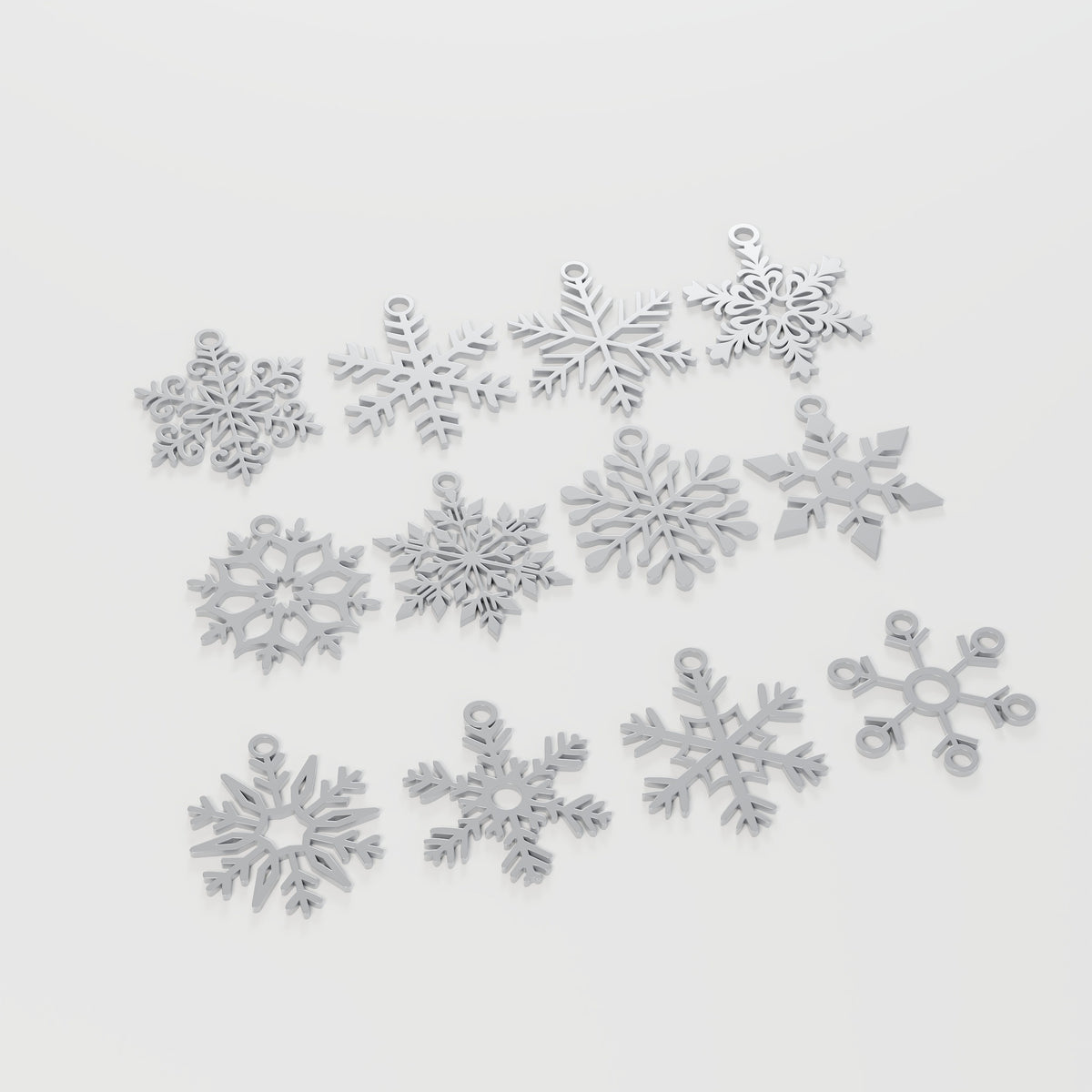 Conjunto 12 Flocos de Neve Diferentes para Árvore em uso