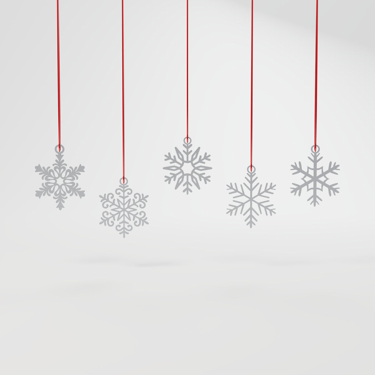 Conjunto 12 Flocos de Neve Diferentes para Árvore, vista frontal