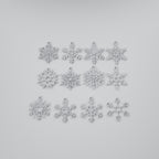 Conjunto 12 Flocos de Neve Diferentes para Árvore, vista frontal
