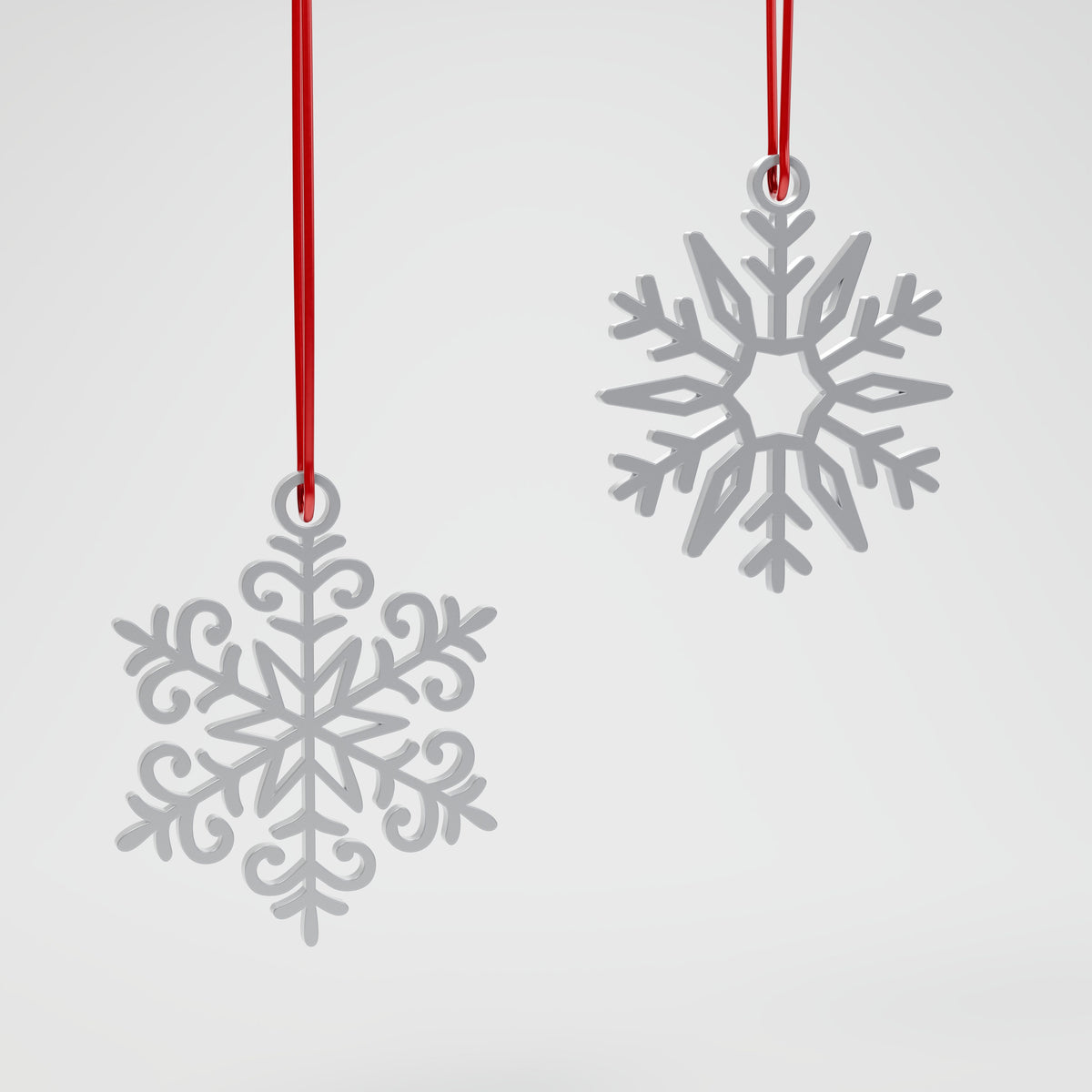 Conjunto 12 Flocos de Neve Diferentes para Árvore, detalhe do acabamento