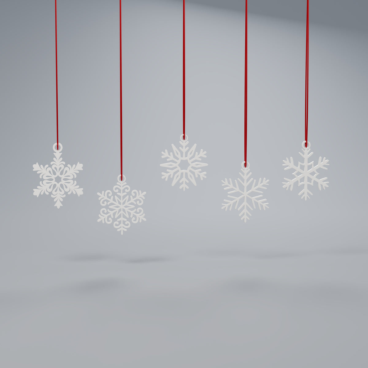 Conjunto 12 Flocos de Neve Diferentes para Árvore, Branco