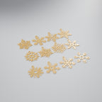 Conjunto 12 Flocos de Neve Diferentes para Árvore, Dourado