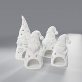 Conjunto 4 Luminárias de Natal Papai Noel e Gnomo para Vela LED