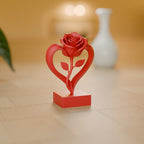 Coração com Rosa Eterna Decorativo decorando o ambiente