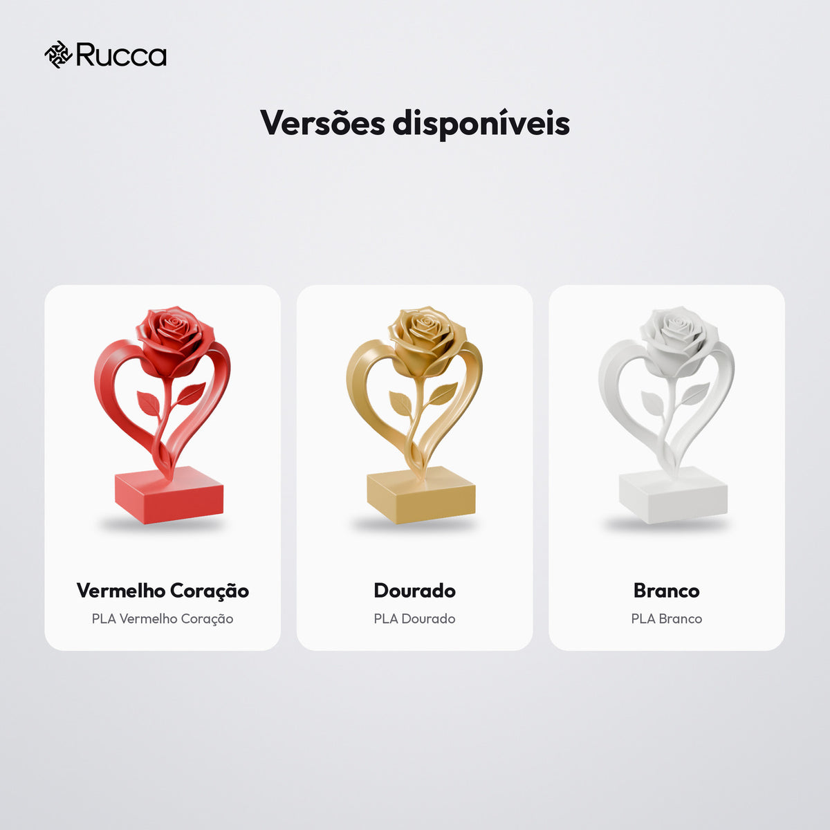 Coração com Rosa Eterna Decorativo: versões disponíveis