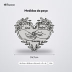 Coração de Noivado com Nomes e Data: medidas