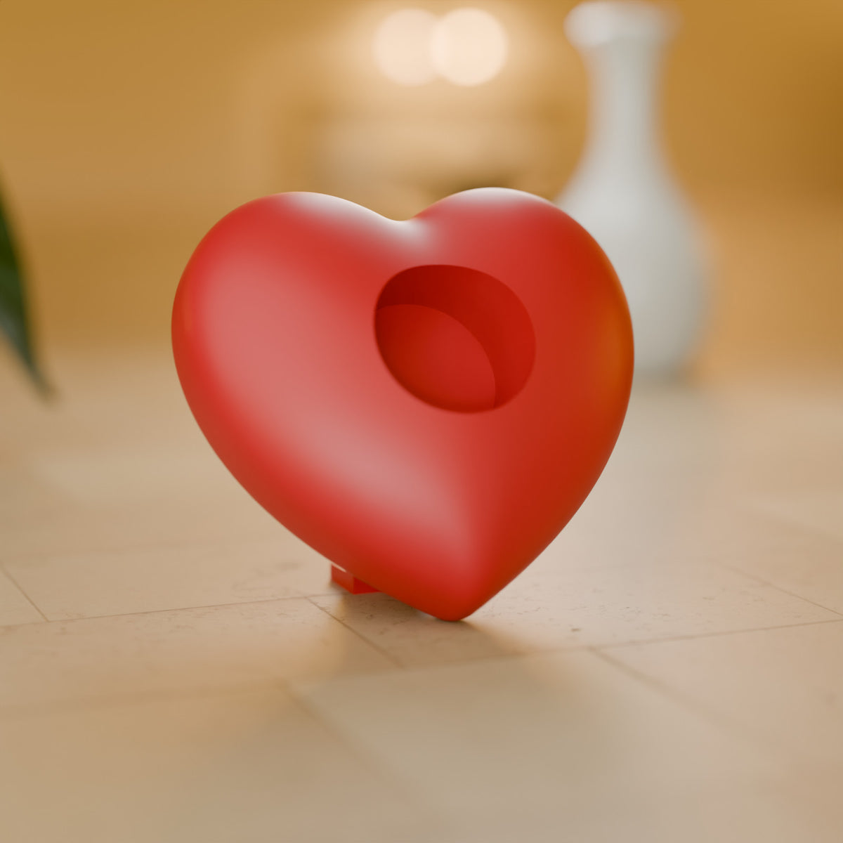 Coração Porta-Bombom de Mesa decorando o ambiente