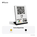 Display de Avaliação e Redes Sociais com QR Code e NFC — Rucca 3D
