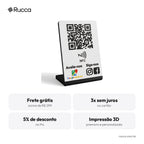 Display de Avaliação e Redes Sociais com QR Code e NFC — Rucca 3D
