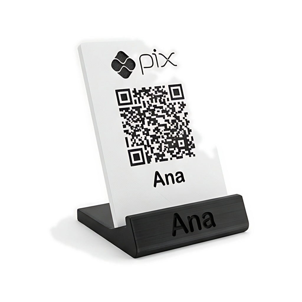 Display de Balcão QR Code Pix com Logo — Rucca 3D
