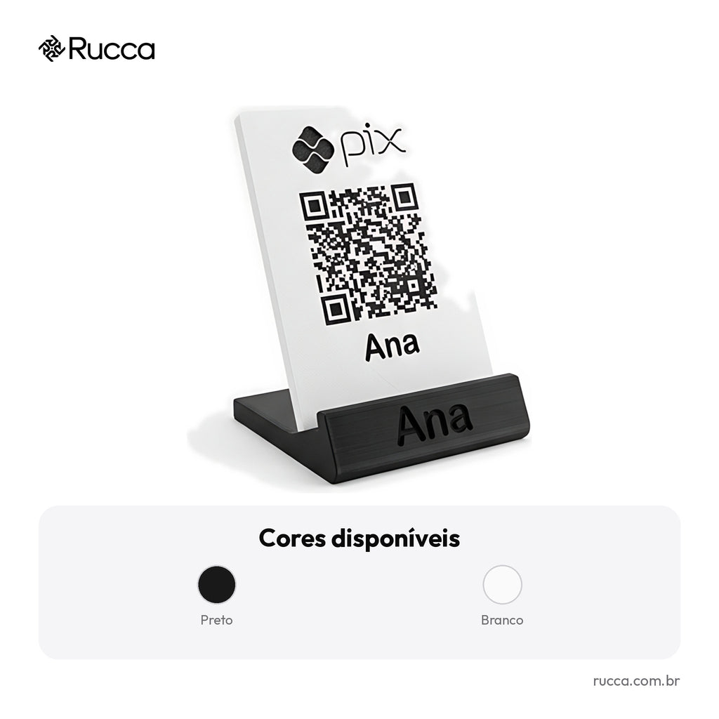 Display de Balcão QR Code Pix com Logo — Rucca 3D