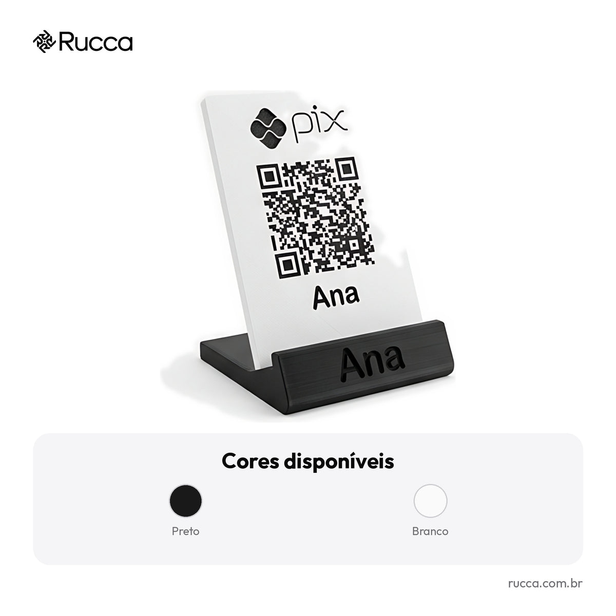 Display de Balcão QR Code Pix com Logo — Rucca 3D