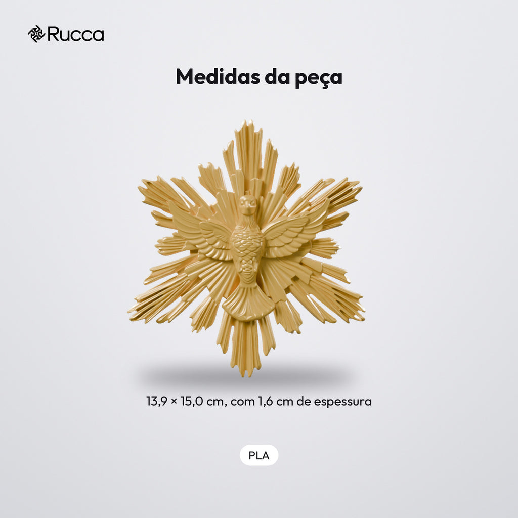 Divino Espírito Santo com Raios 15 cm: medidas