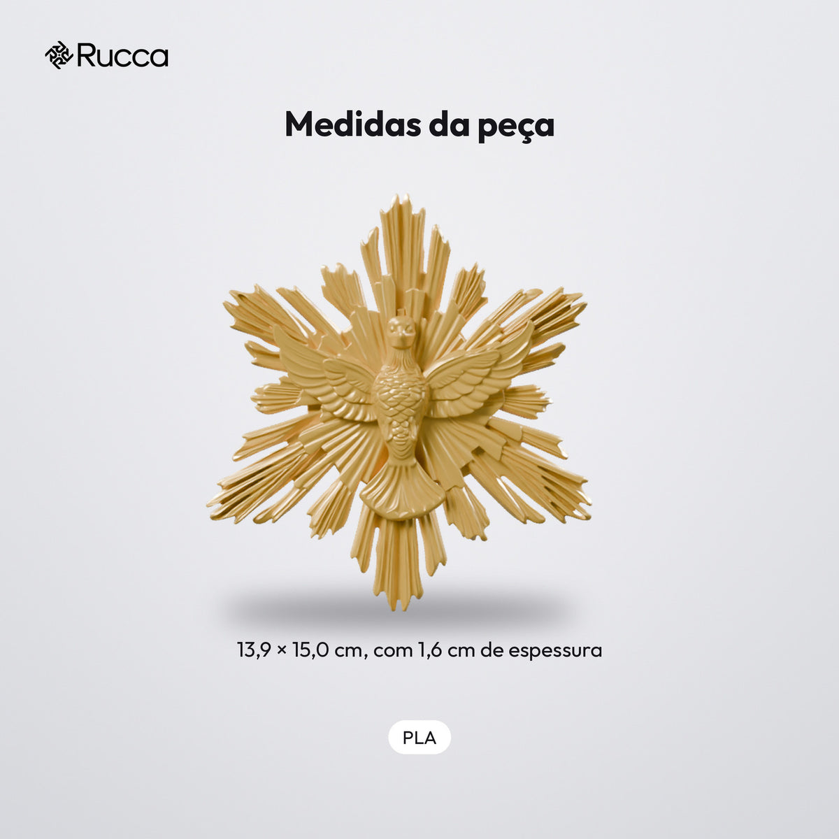 Divino Espírito Santo com Raios 15 cm: medidas