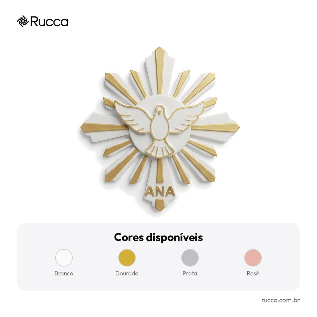 Divino Espírito Santo de Parede com Raios — Rucca 3D