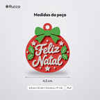 Enfeite de Natal Medalhão Feliz Natal para Árvore ou Chaveiro: medidas