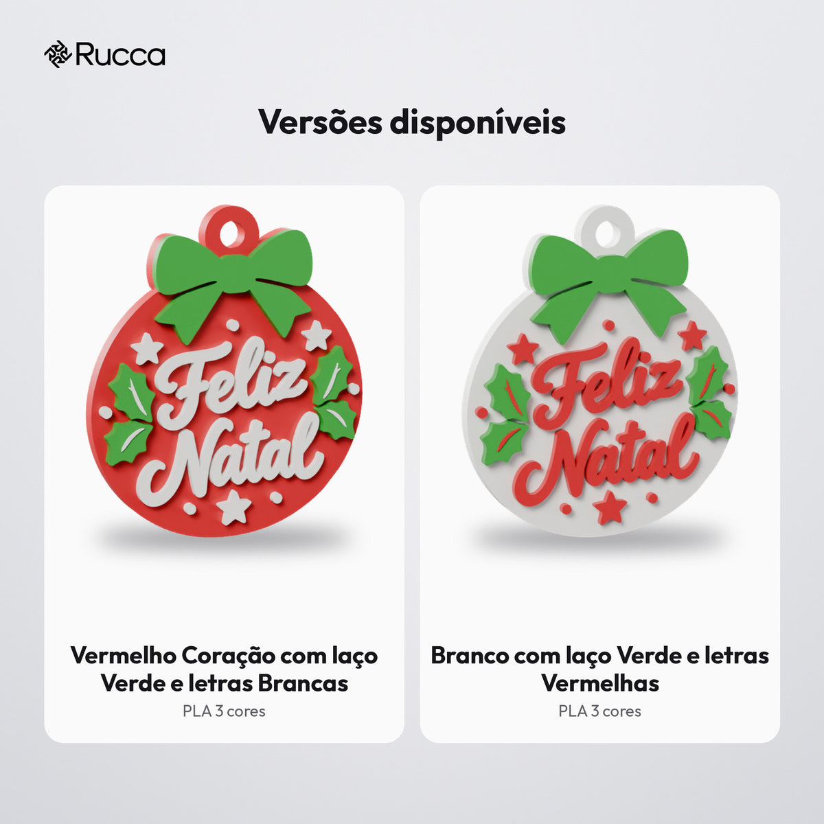 Enfeite de Natal Medalhão Feliz Natal para Árvore ou Chaveiro: versões disponíveis