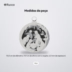 Enfeite de Natal Medalhão Presépio em Relevo: medidas