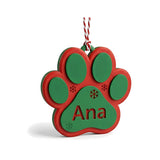 Enfeite de Natal Pet com Nome (Patinha ou Osso)