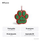 Enfeite de Natal Pet com Nome (Patinha ou Osso) — Rucca 3D