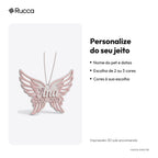 Enfeite memorial do pet com asas de anjo, nome e datas — Rucca 3D