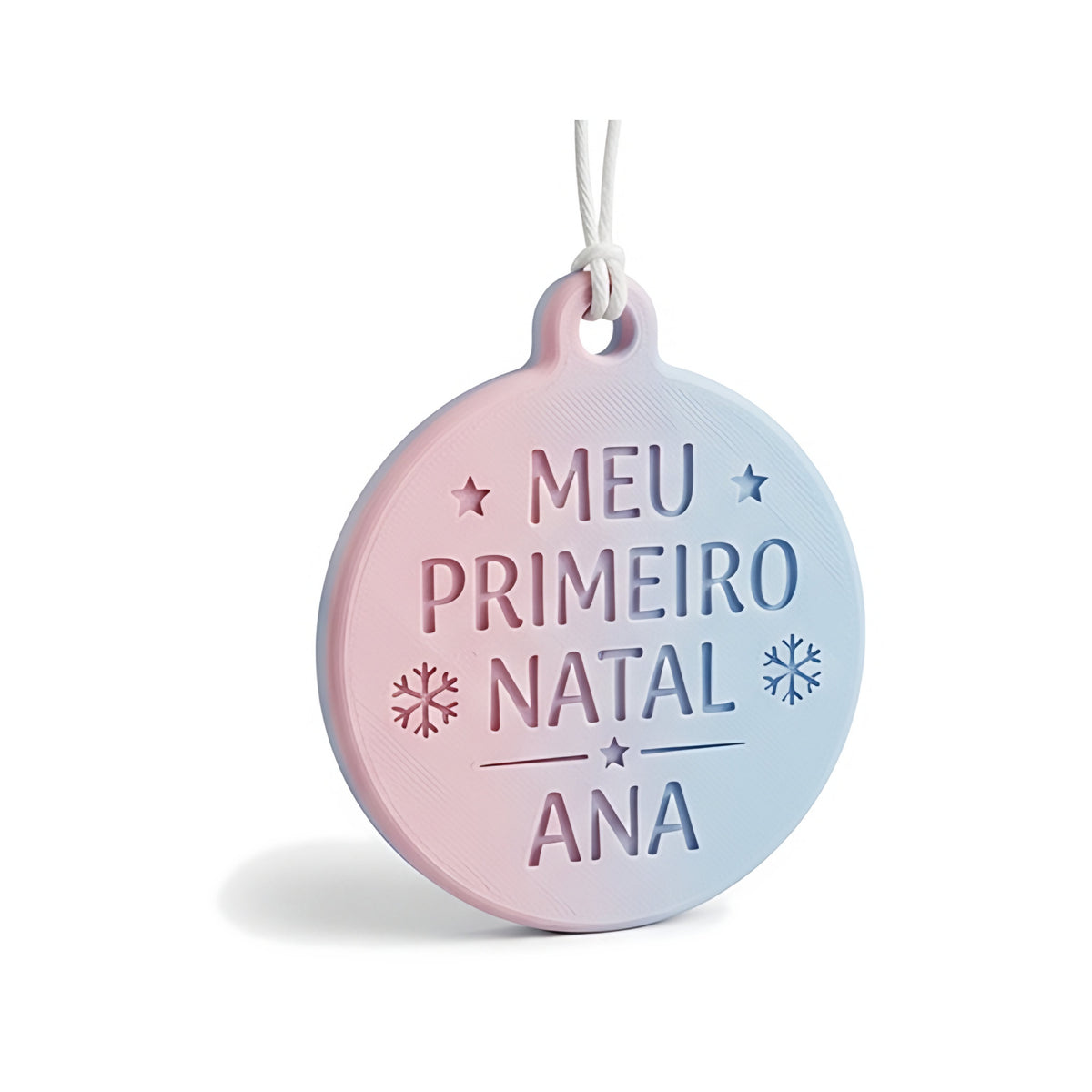Enfeite Meu Primeiro Natal com Nome do Bebê — Rucca 3D