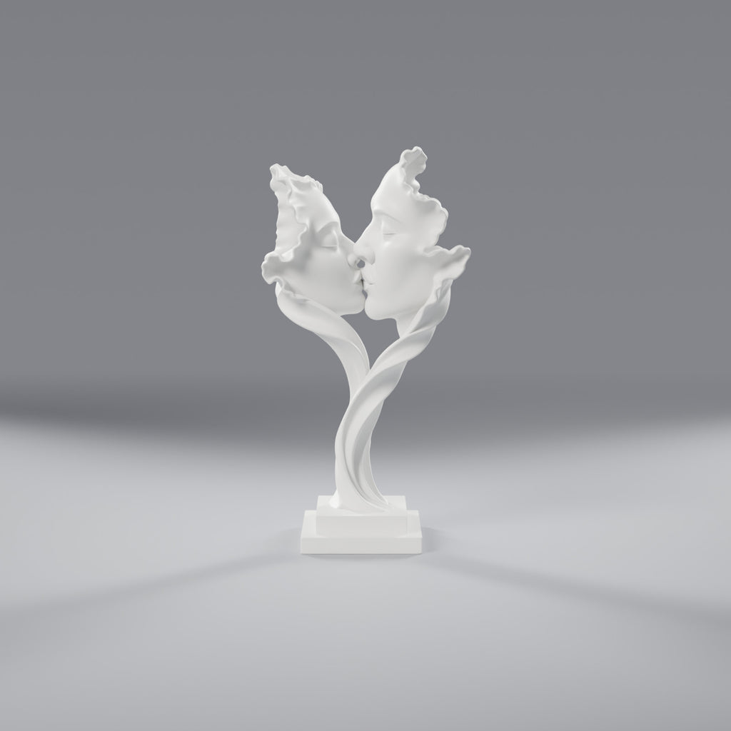 Escultura Beijo Abstrato Decorativa 24 cm, vista frontal
