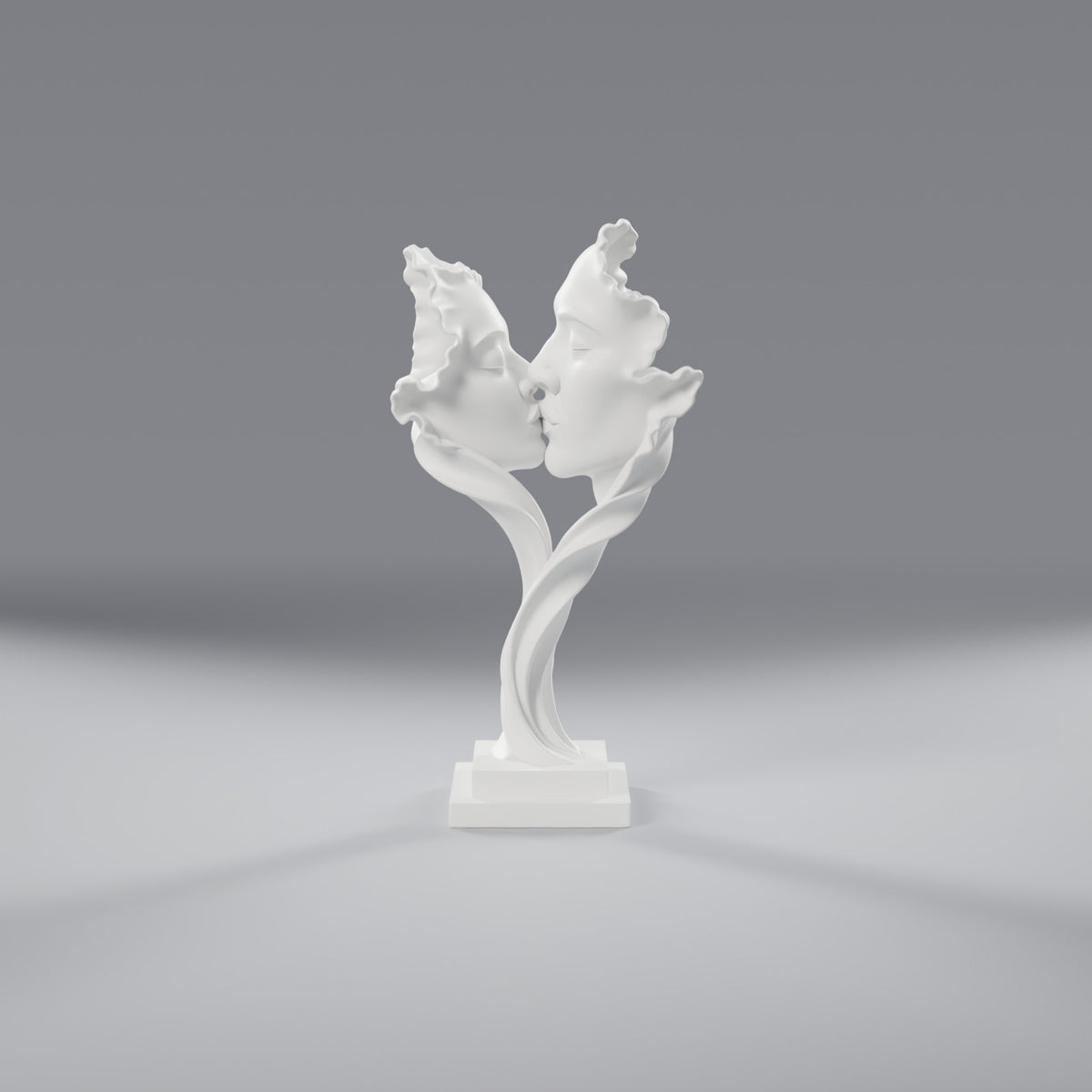 Escultura Beijo Abstrato Decorativa 24 cm, vista frontal