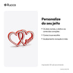 Escultura Corações Entrelaçados com Nomes do Casal — Rucca 3D