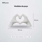 Escultura Mãos Formando Coração: medidas