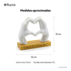 Escultura Mãos Formando Coração com Nomes — Rucca 3D