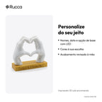 Escultura Mãos Formando Coração com Nomes — Rucca 3D