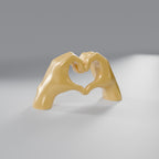 Escultura Mãos Formando Coração, Dourado
