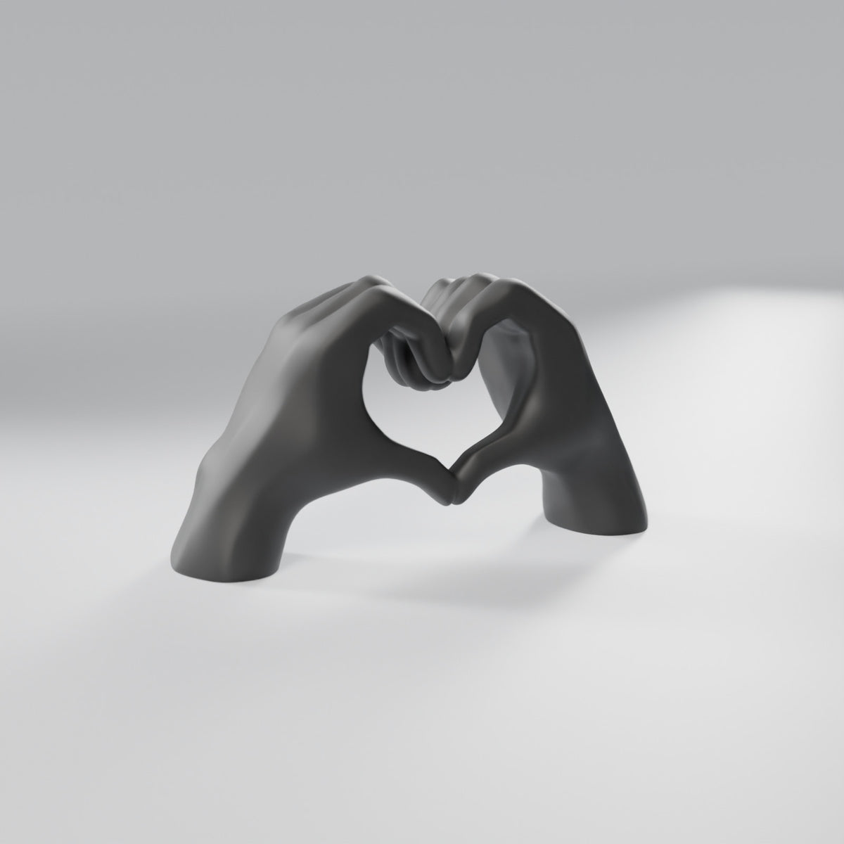Escultura Mãos Formando Coração, Preto