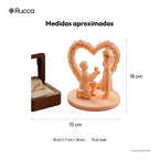 Escultura Pedido de Casamento sob Arco de Coração — Rucca 3D