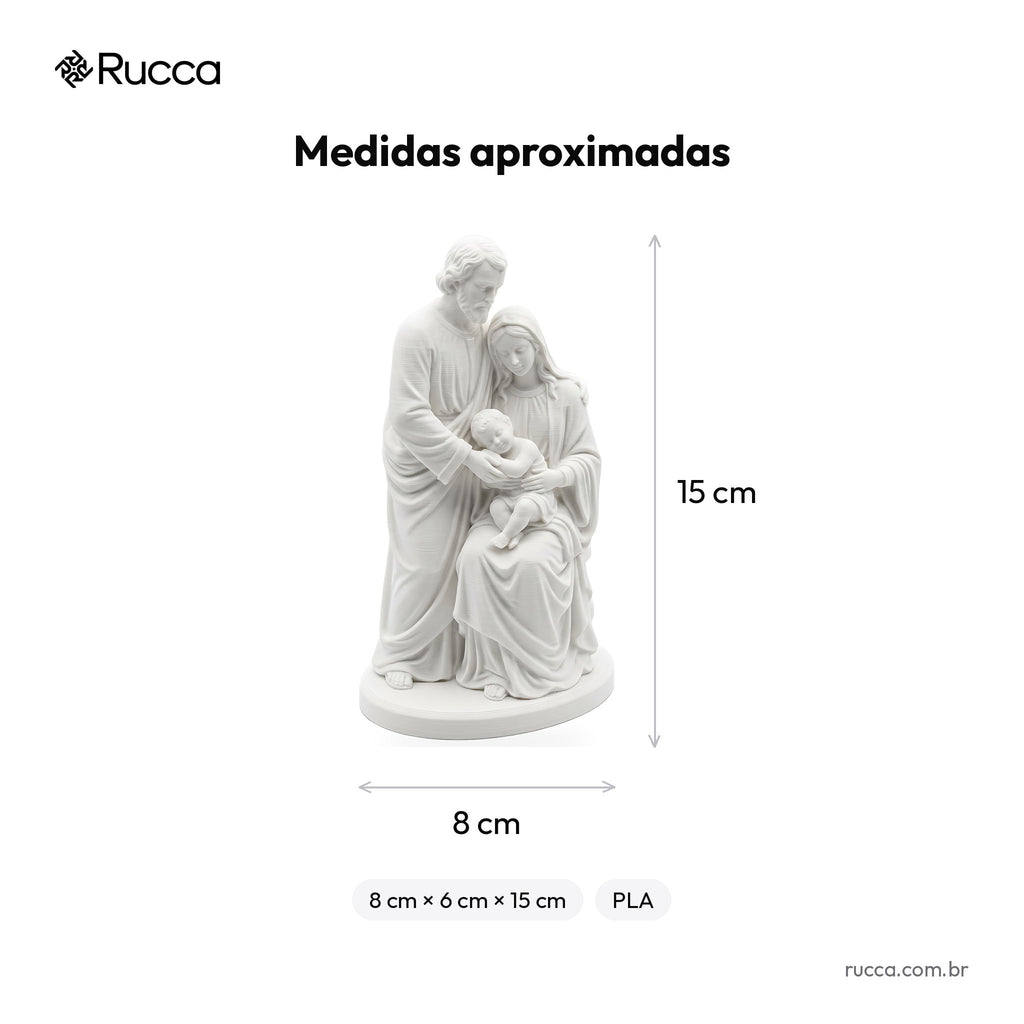 Escultura Sagrada Família Amor em Família — Rucca 3D