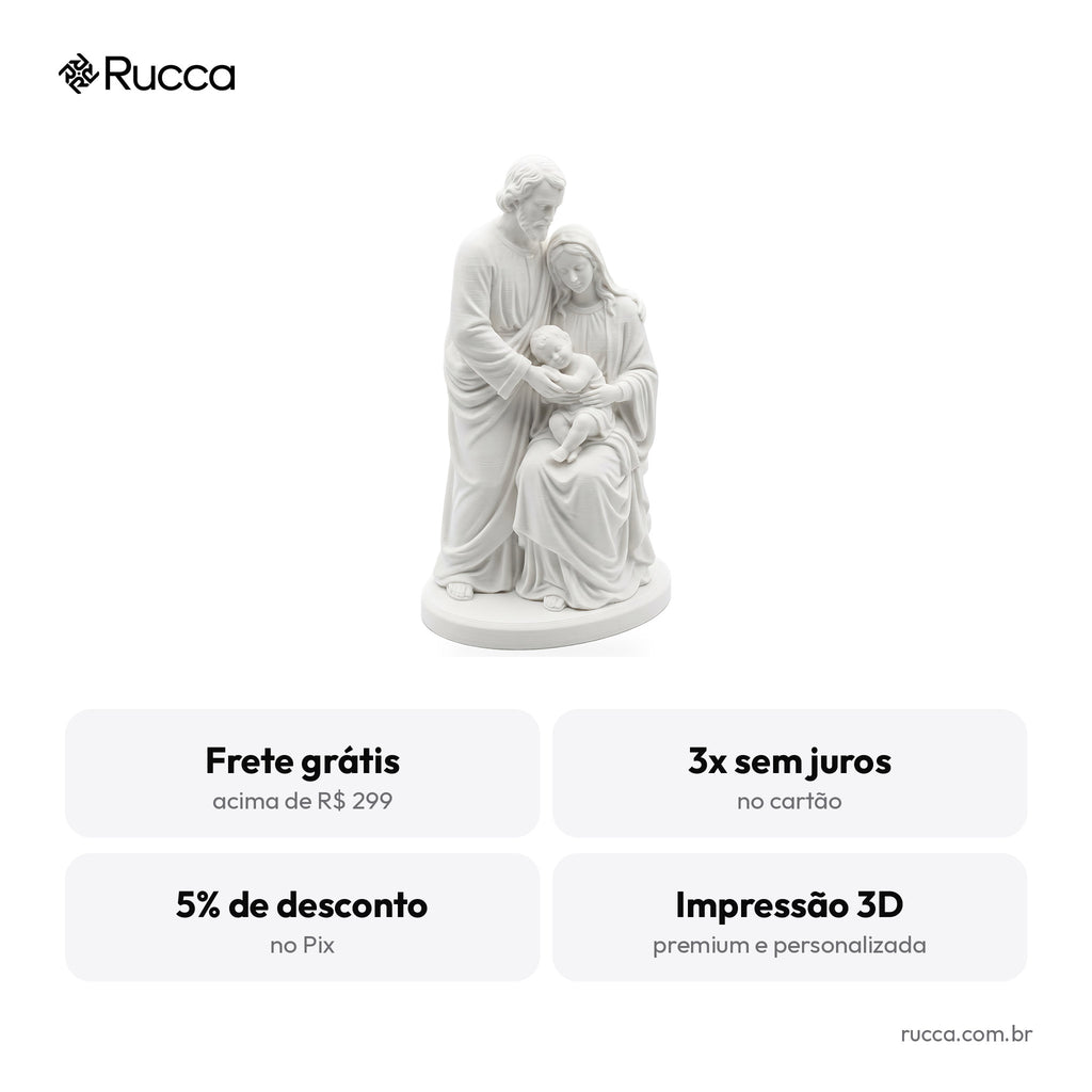 Escultura Sagrada Família Amor em Família — Rucca 3D
