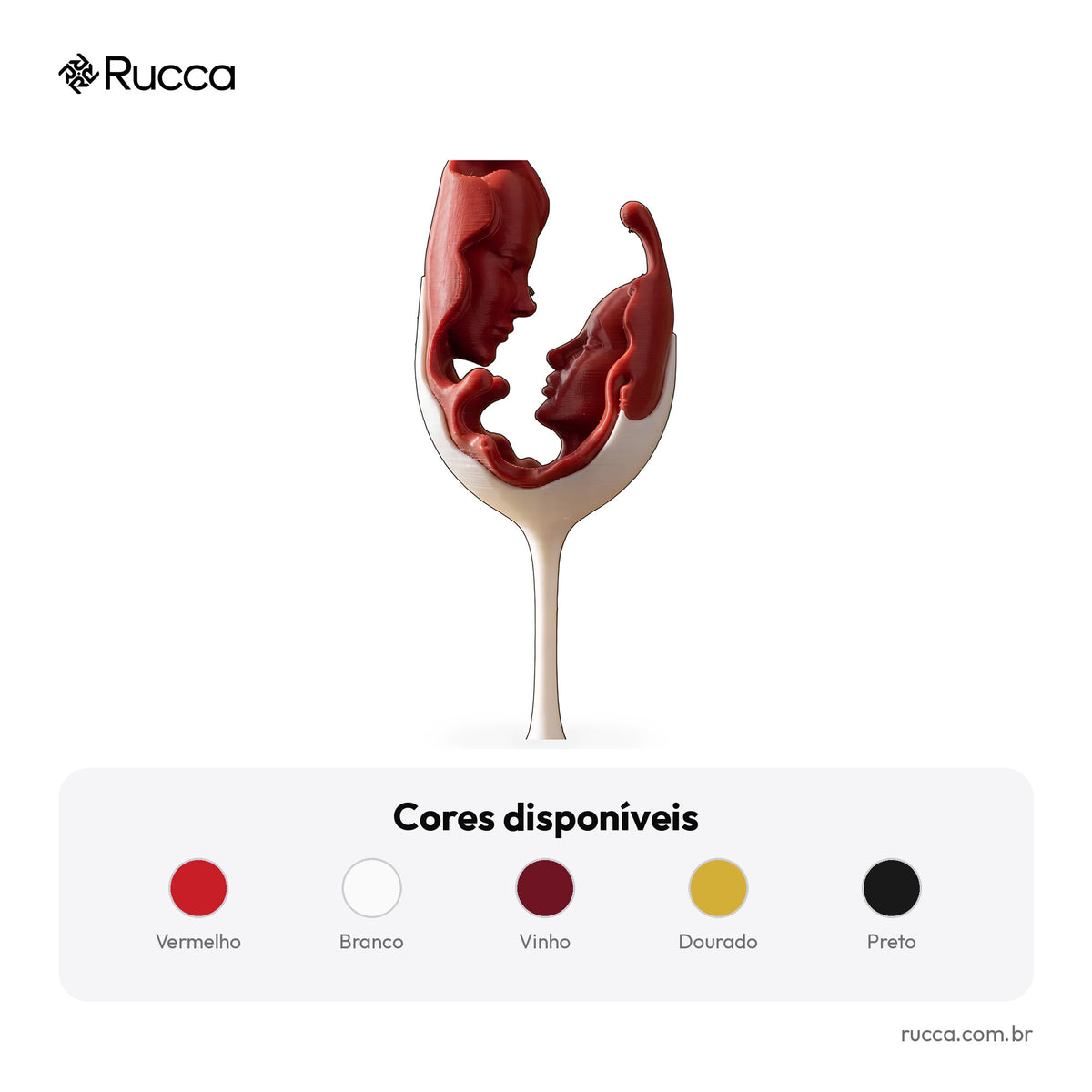 Escultura Taça do Amor (Rostos do Casal) — Rucca 3D