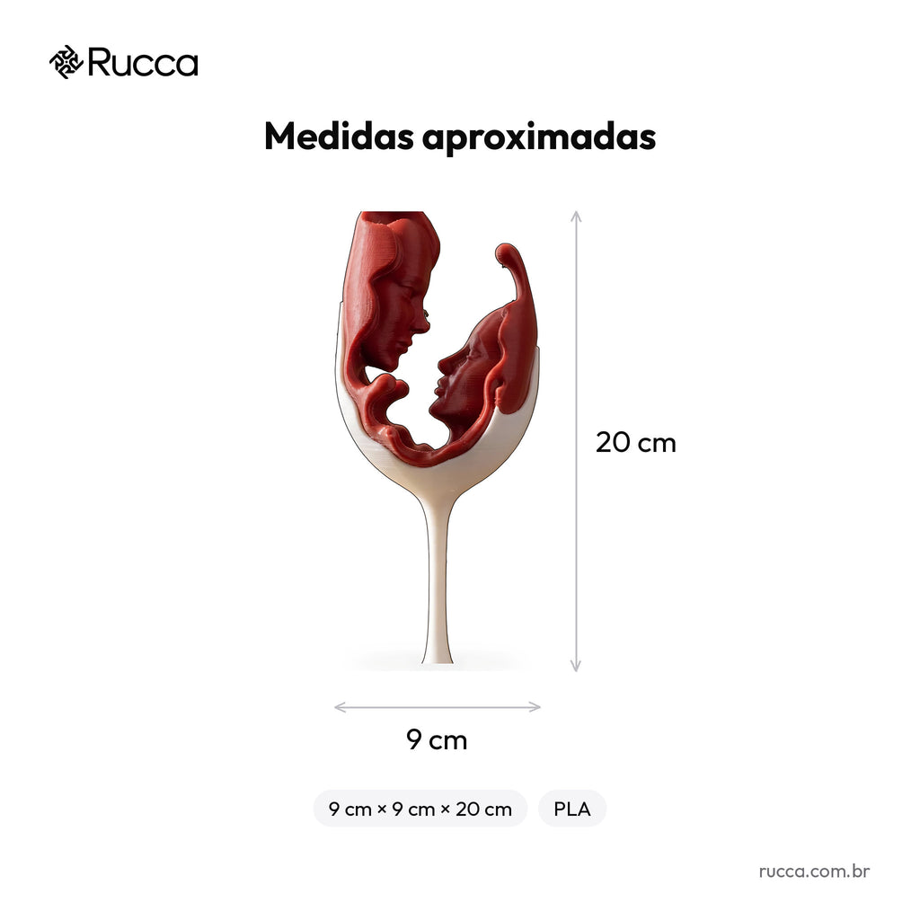 Escultura Taça do Amor (Rostos do Casal) — Rucca 3D