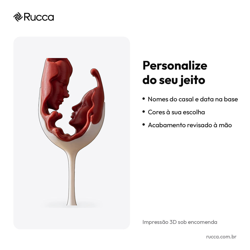 Escultura Taça do Amor (Rostos do Casal) — Rucca 3D