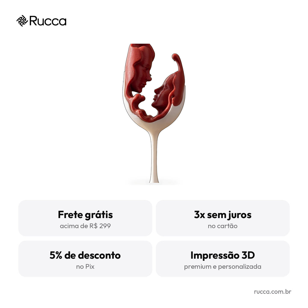Escultura Taça do Amor (Rostos do Casal) — Rucca 3D