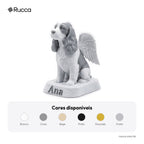 Estátua memorial de pet com asas de anjo e nome — Rucca 3D