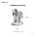 Estátua memorial de pet com asas de anjo e nome — Rucca 3D