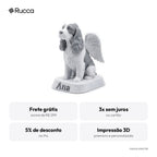 Estátua memorial de pet com asas de anjo e nome — Rucca 3D