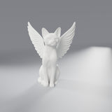 Estátua Memorial Gato Anjo com Asas 14 cm