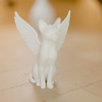 Estátua Memorial Gato Anjo com Asas 14 cm, detalhe