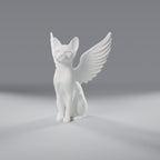 Estátua Memorial Gato Anjo com Asas 14 cm, vista frontal