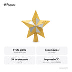 Estrela Ponteira Geométrica para Árvore de Natal — Rucca 3D