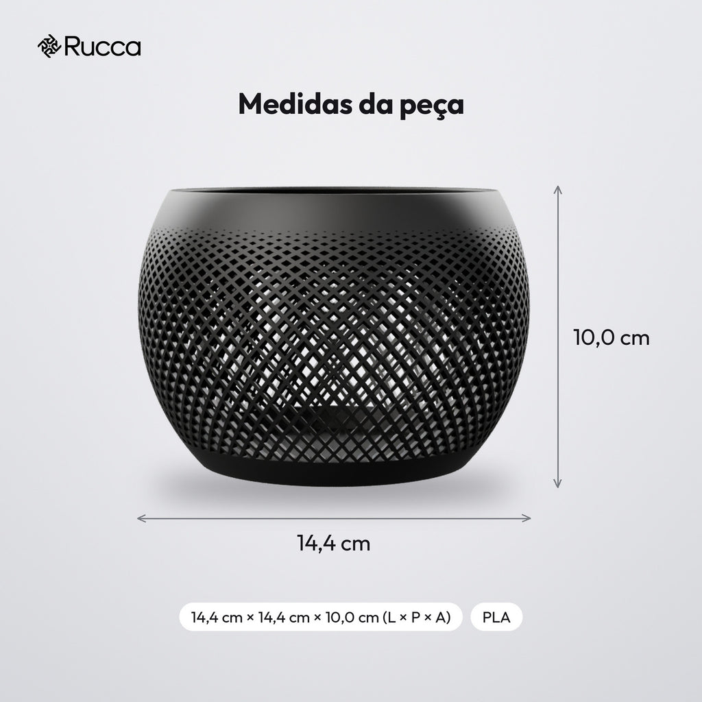 Fruteira Decorativa Vazada em Trama 14,4 cm: medidas