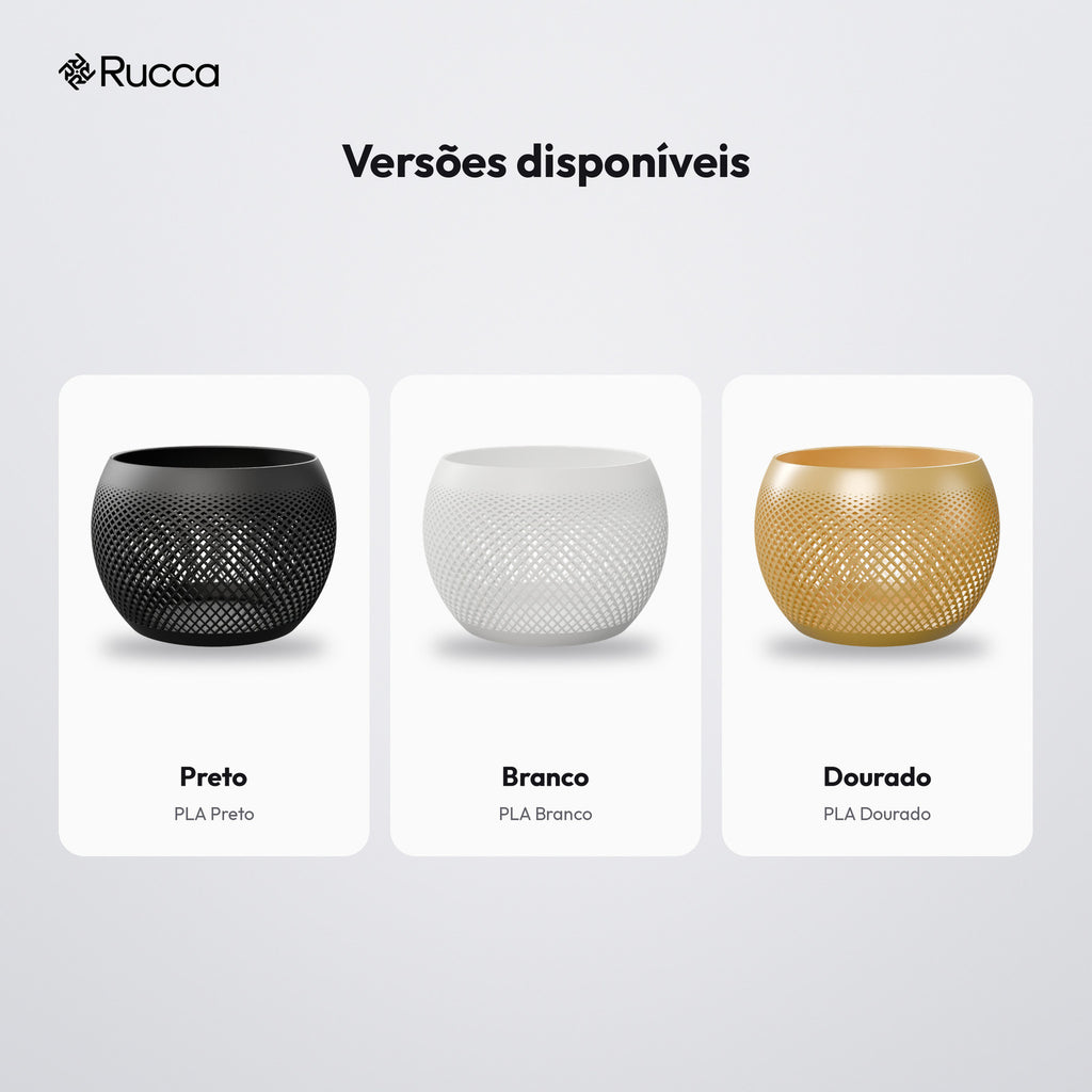Fruteira Decorativa Vazada em Trama 14,4 cm: versões disponíveis